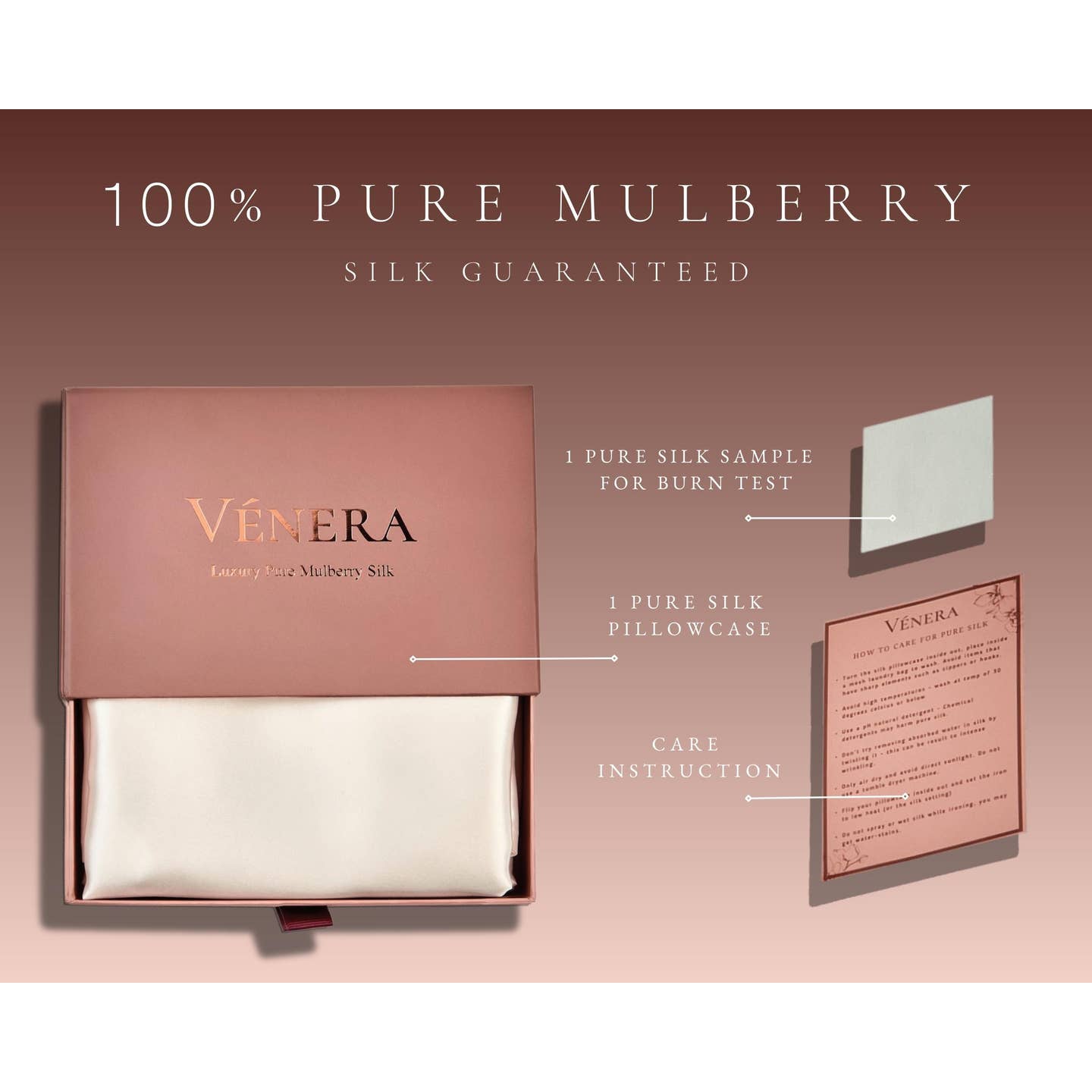 100% Organic Pure Silk Pillowcase - White