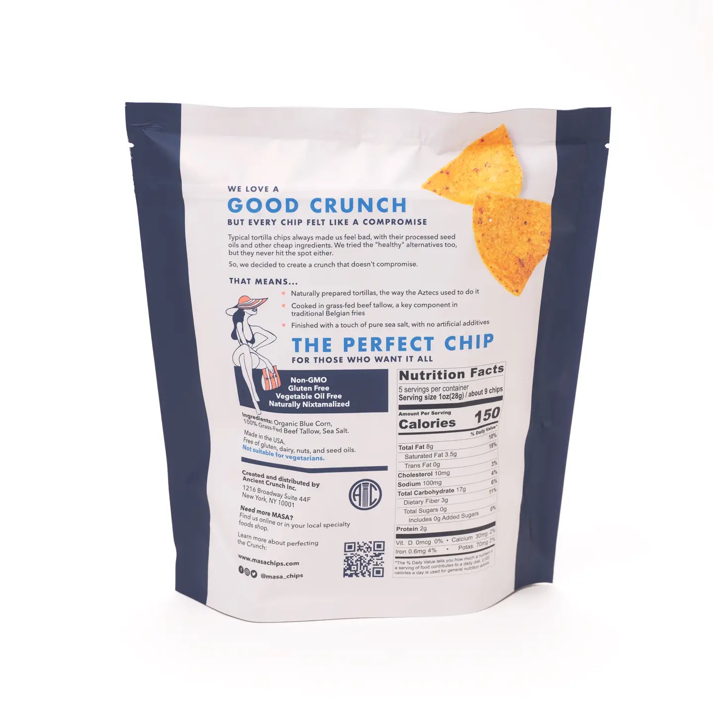 Masa Chips, Blue, 5oz Bag