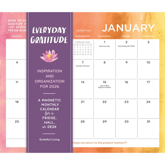 Everyday Gratitude Magnetic Wall Calendar 2026