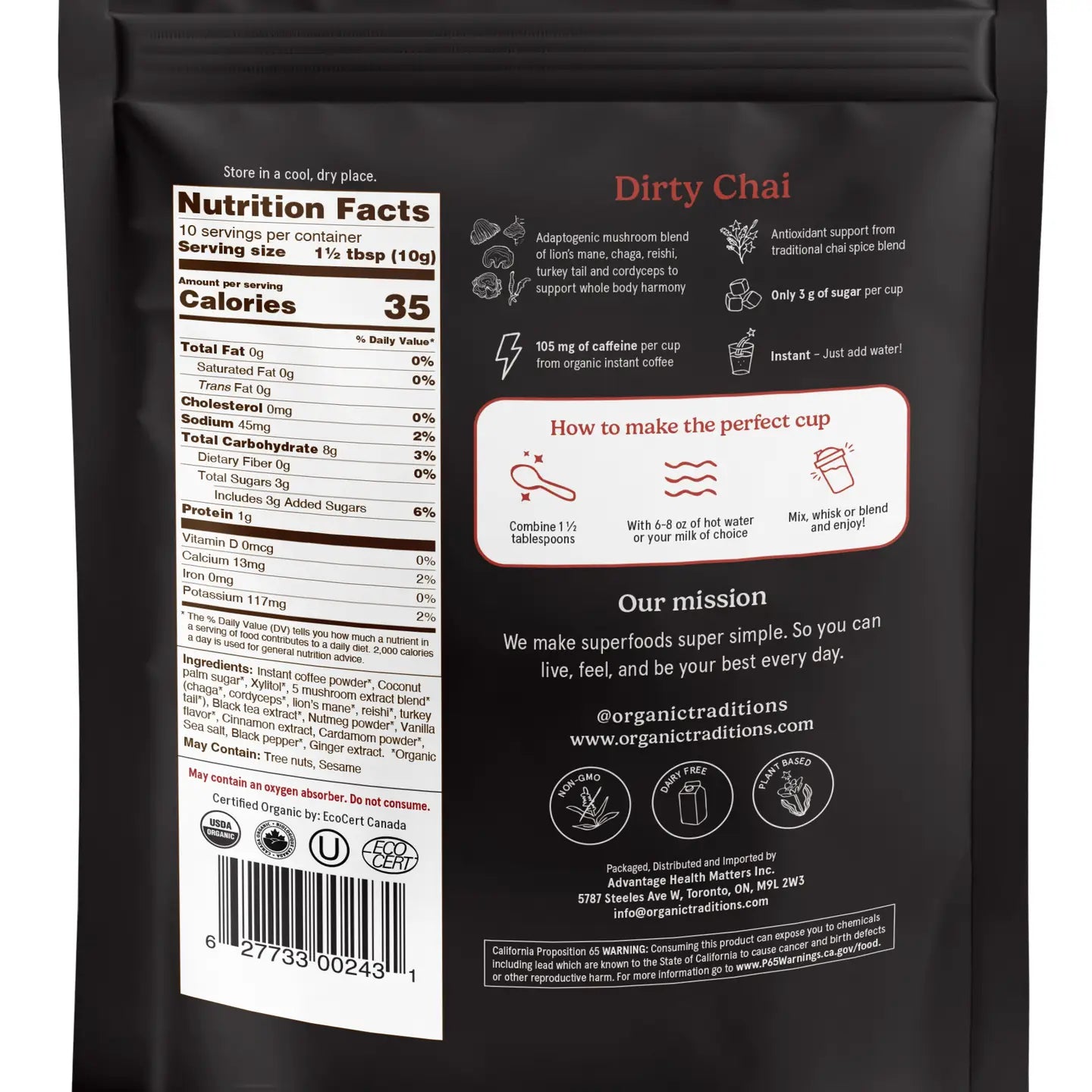 Dirty Chai - Instant Mushroom Coffee