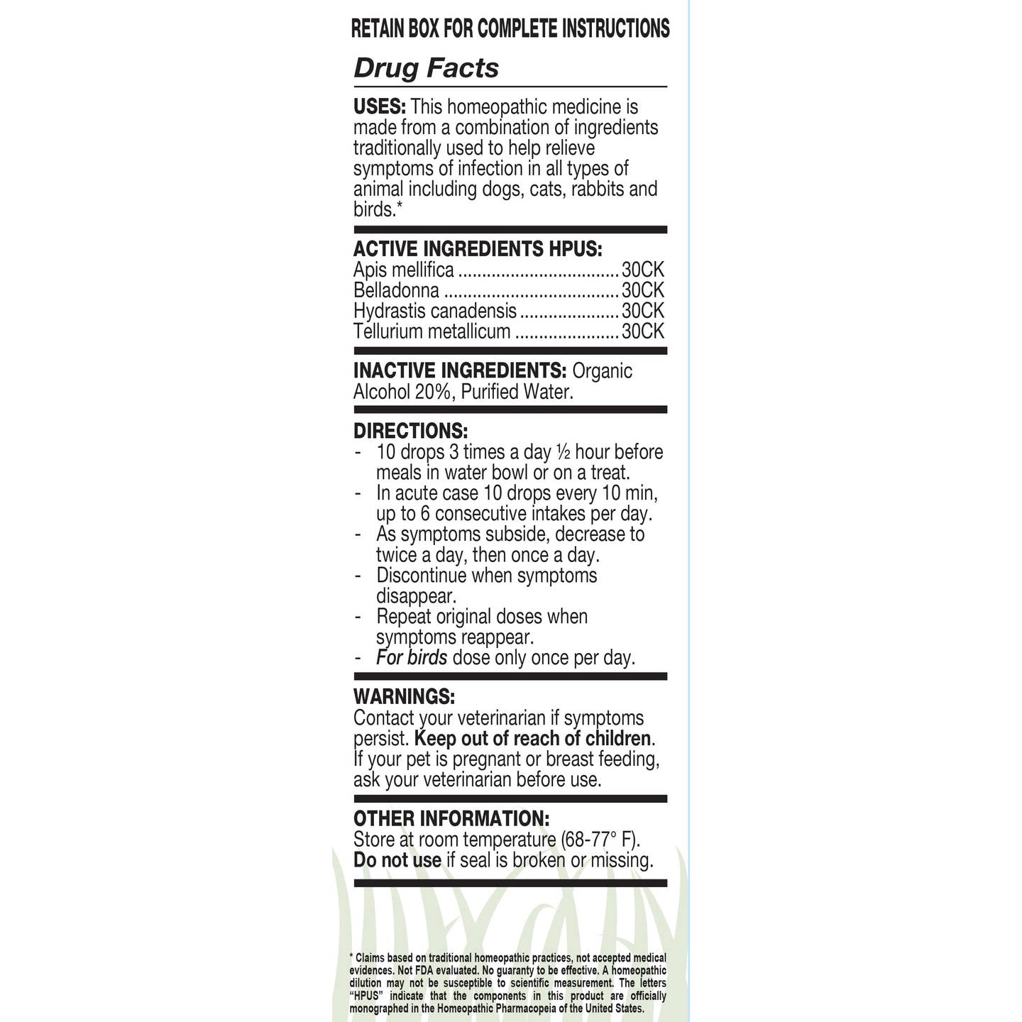 Ollopets Infection, Homeopathic Drops For All Pets, 30ml