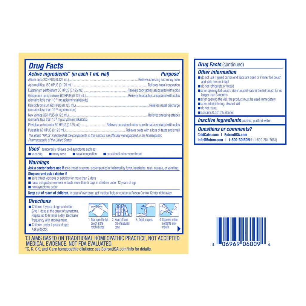 ColdCalm® Kids Liquid Doses Sneezing • Runny Nose • Nasal Congestion*