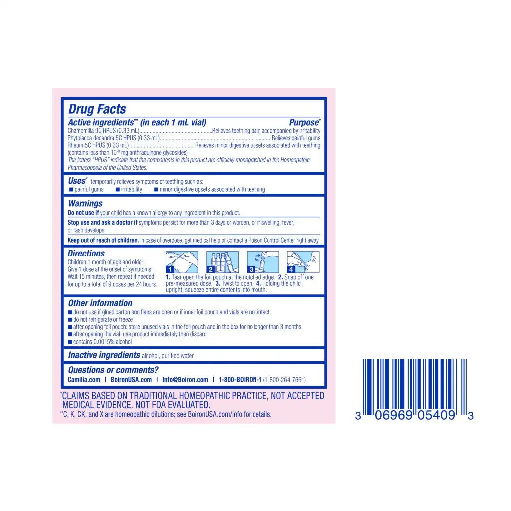 Camilia® Original Liquid Doses Painful Gums • Irritability*
