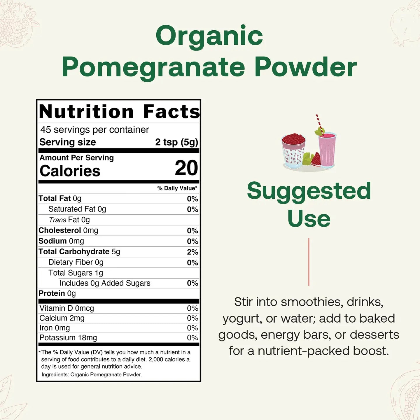 Organic Pomegranate Juice Powder