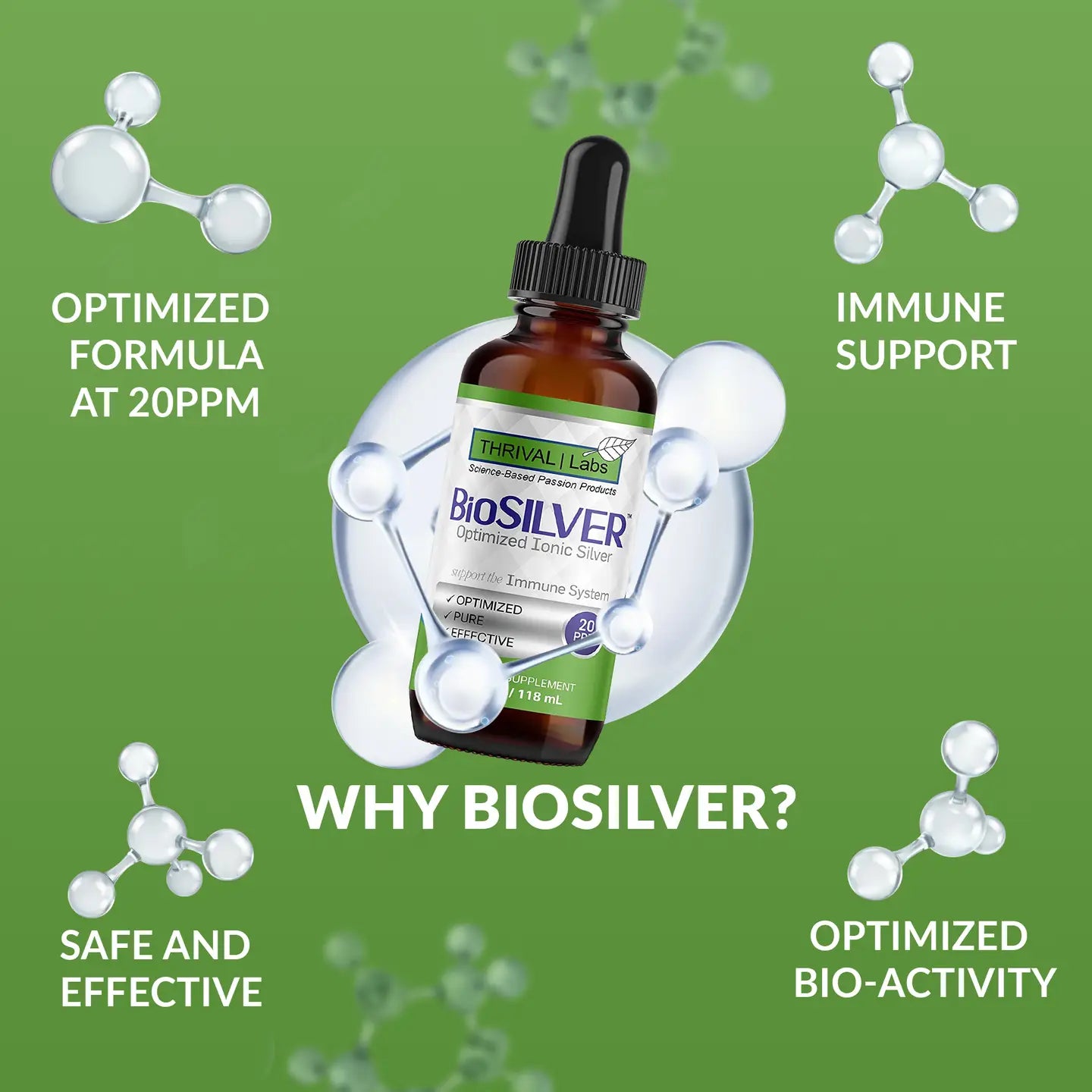 Biosilver 20 Ppm Ionic Colloidal Silver For Immune Support