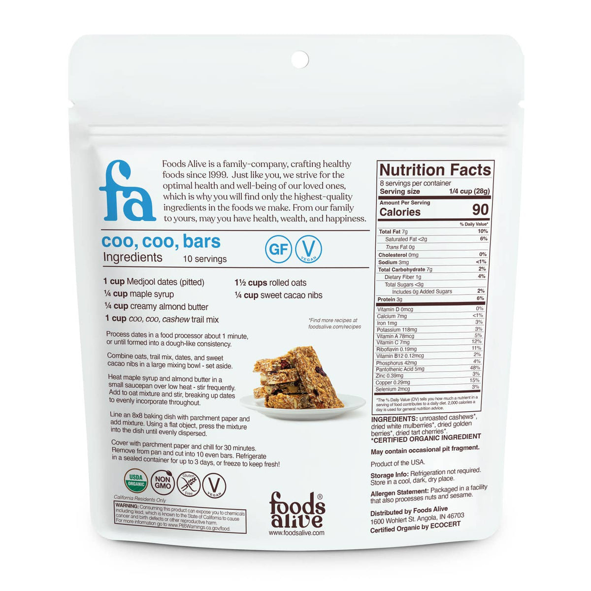 Coo, Coo, Cashew Trail Mix - Organic
