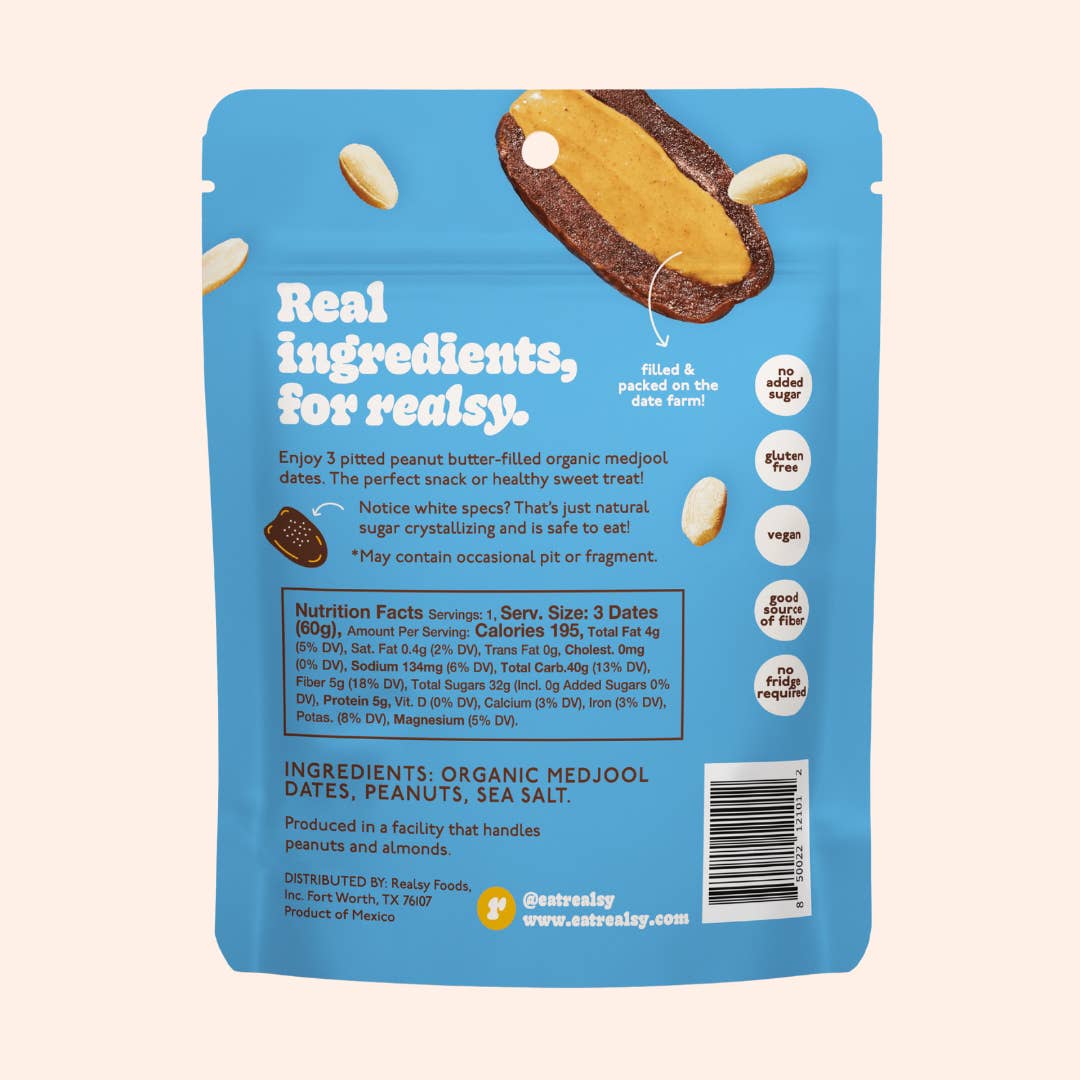 Peanut Butter Filled Medjool Date Snack Pack