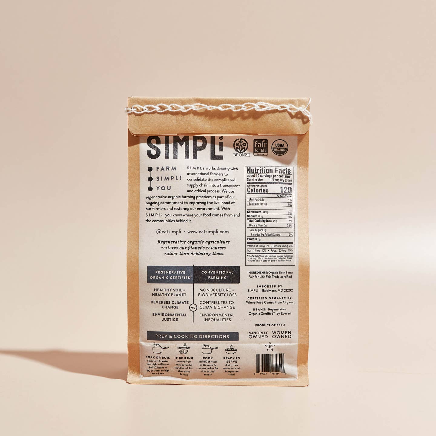 SIMPLi Regenerative Organic Certified® Black Beans