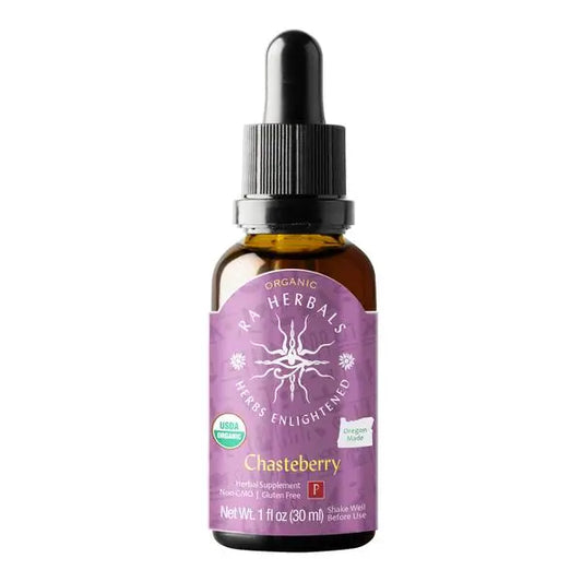 Chasteberry (Vitex) Tincture 1 oz Ra Herbals Certified Organic
