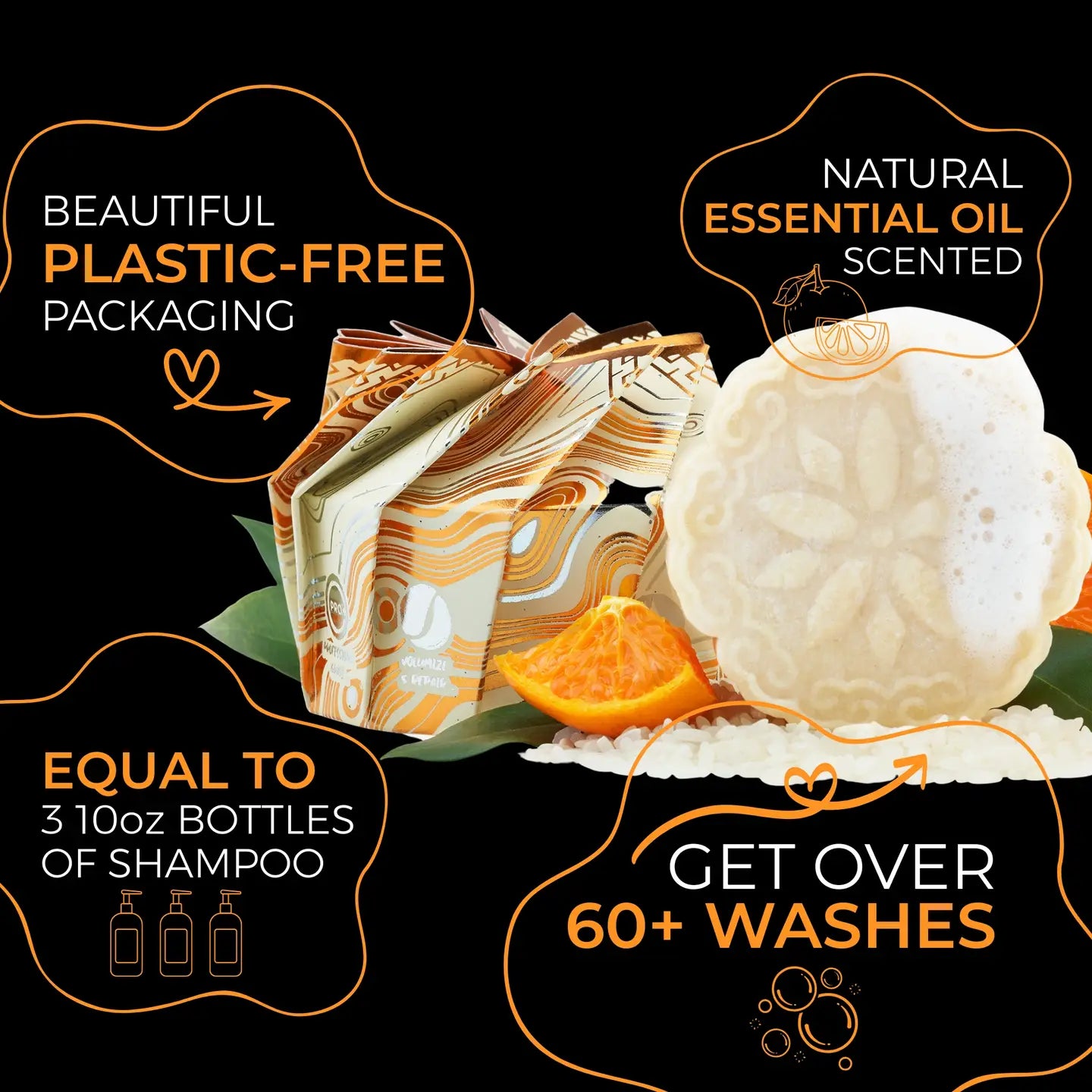 Rice Water Shampoo Bar | Citrus Zest Eo | Oily Hair