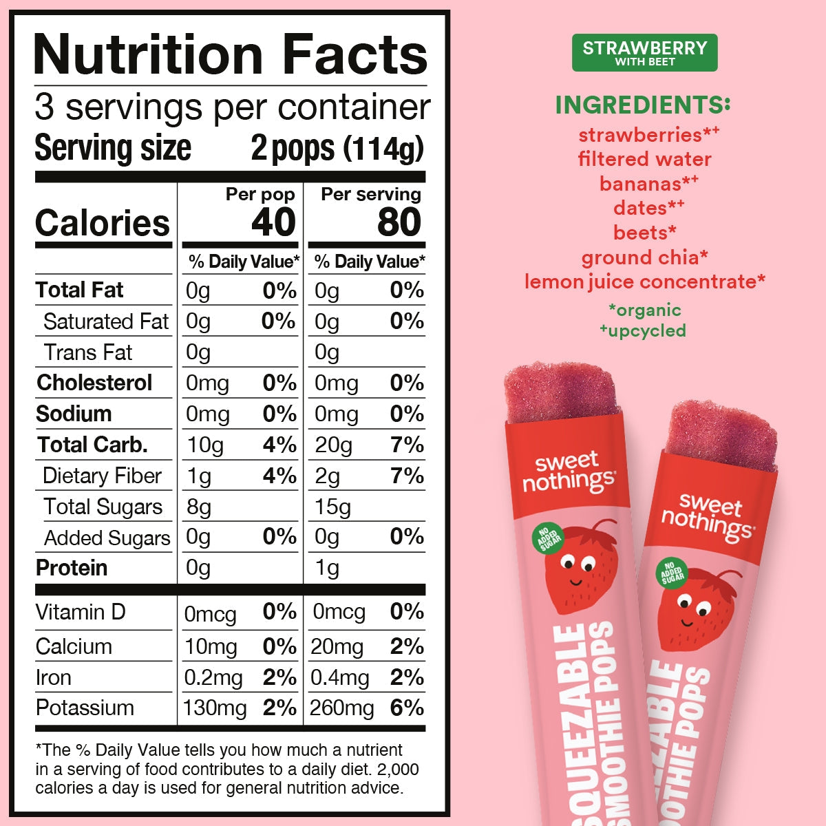 Strawberry Beet Smoothie Pops – Organic Fruit Popsicle