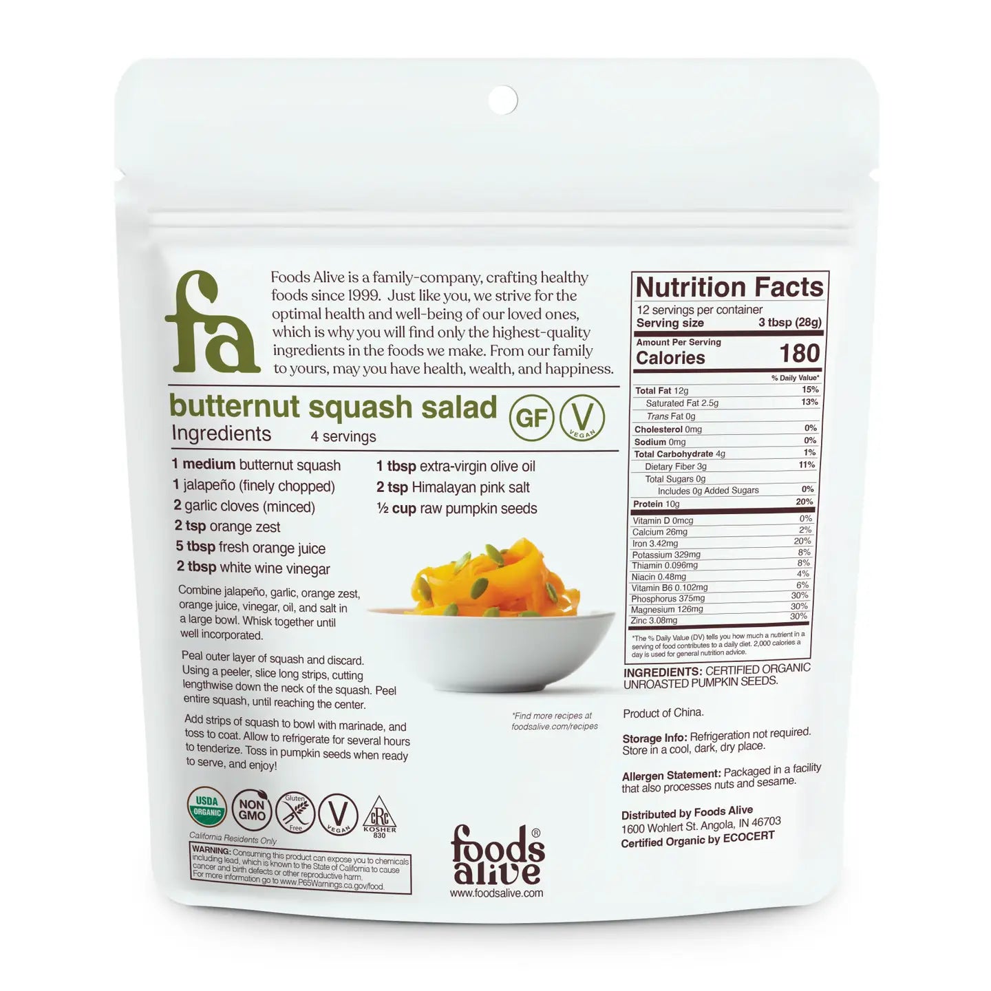 Pumpkin Seeds - Organic