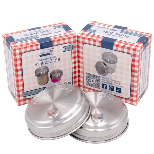 Sugar Dispensing Stainless Steel Lids For Mason Jars 2 Pack