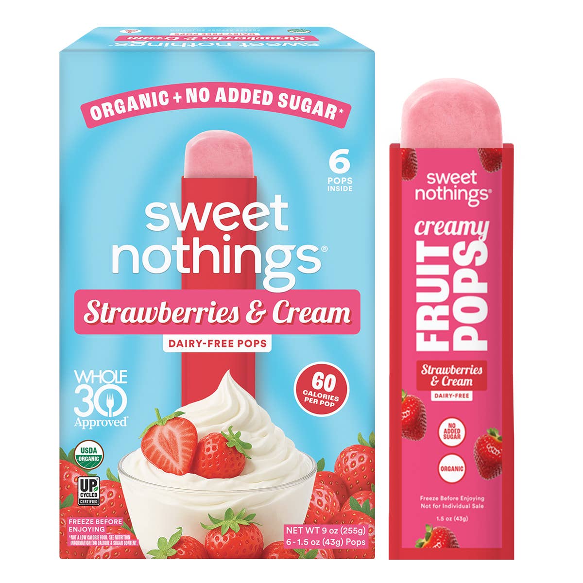 Strawberries and Cream Fruit Pops – Organic Fruit Popsicle