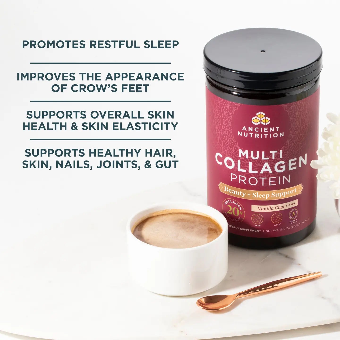 Multi Collagen Protein Beauty + Sleep Support | Powder (38 Servings)