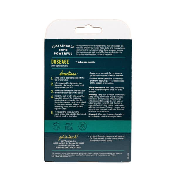 Flea & Tick | 3 Squeeze-On Applicators | Cats