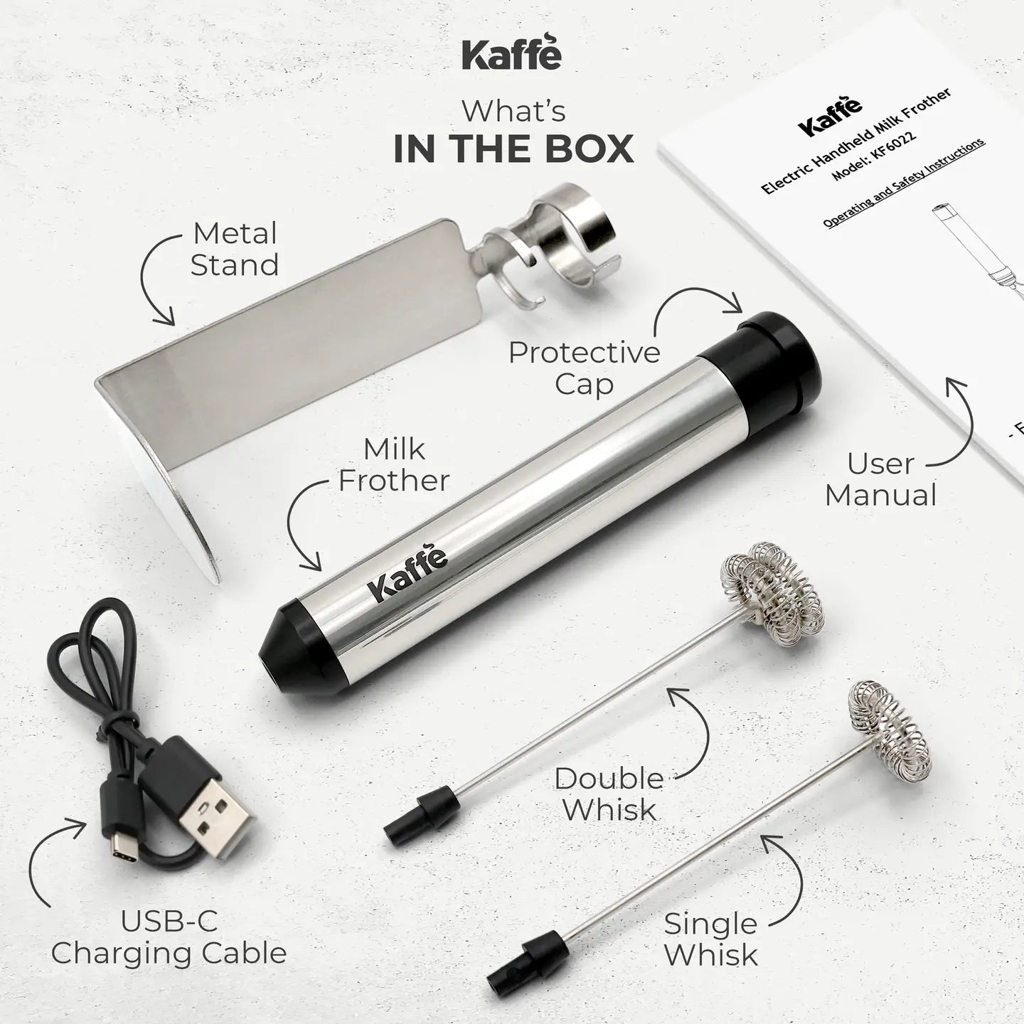 Frother - Handheld with Stand USB Rechargeable