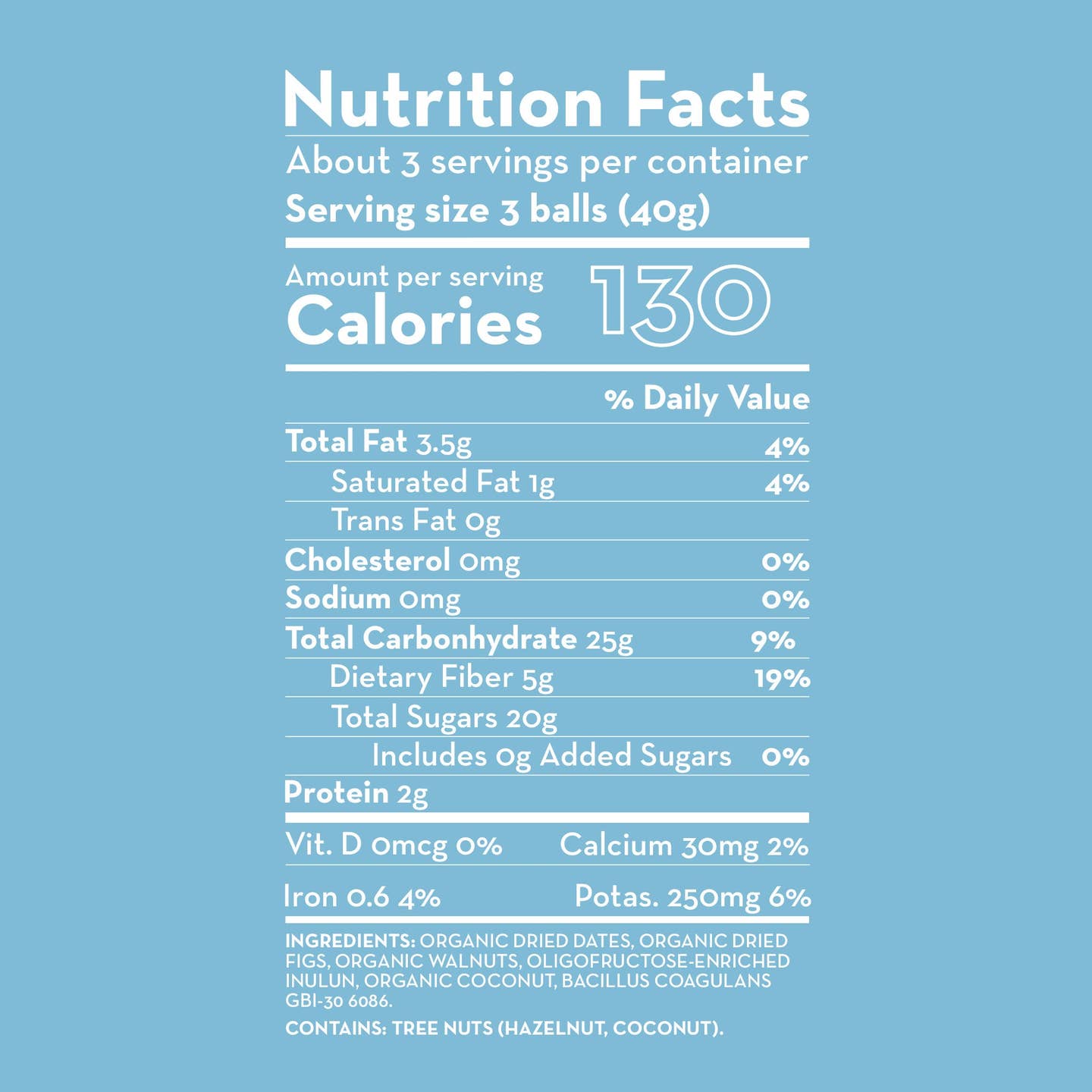 Organic Fig & Walnut Balls with Added Probiotics & Prebiotic