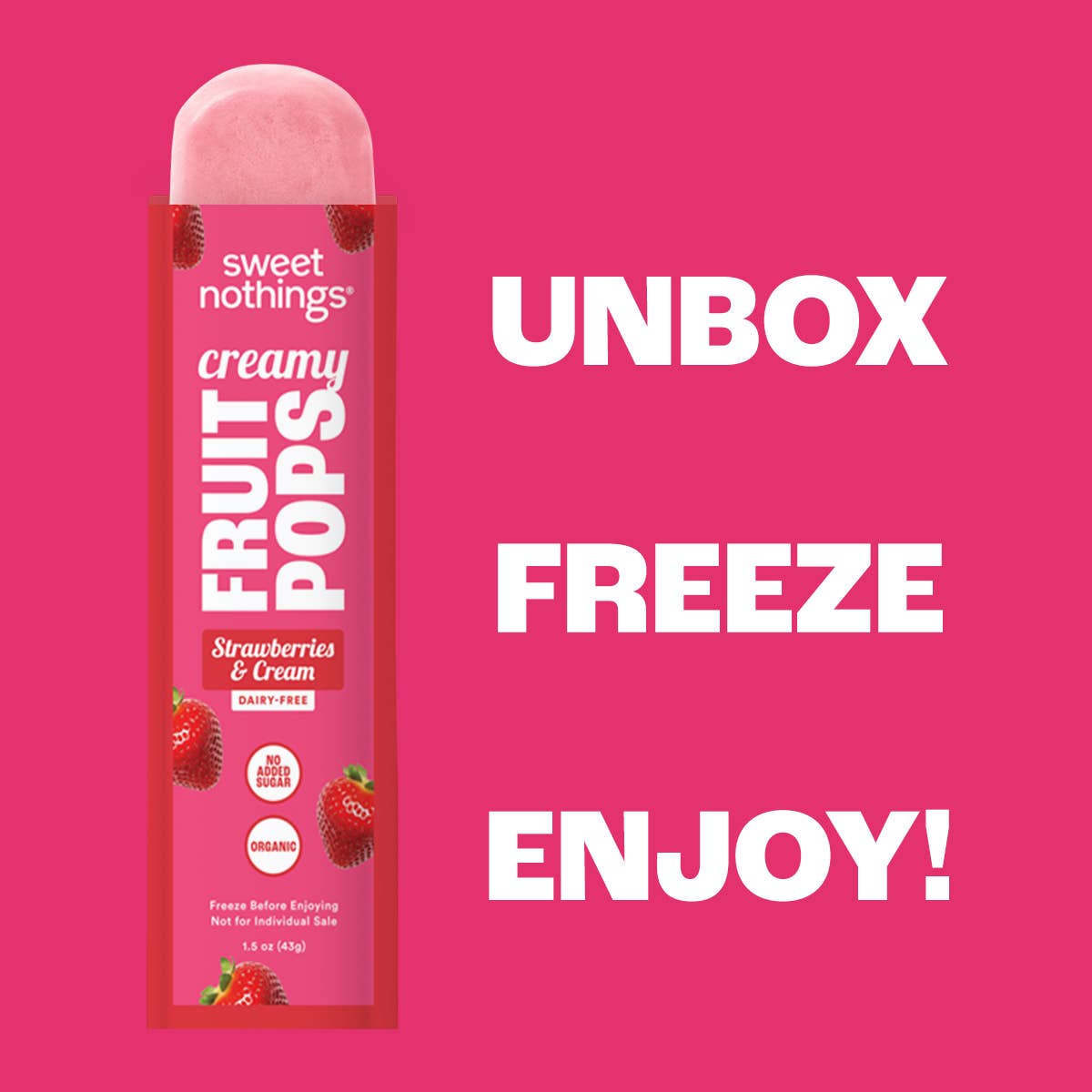 Strawberries and Cream Fruit Pops – Organic Fruit Popsicle