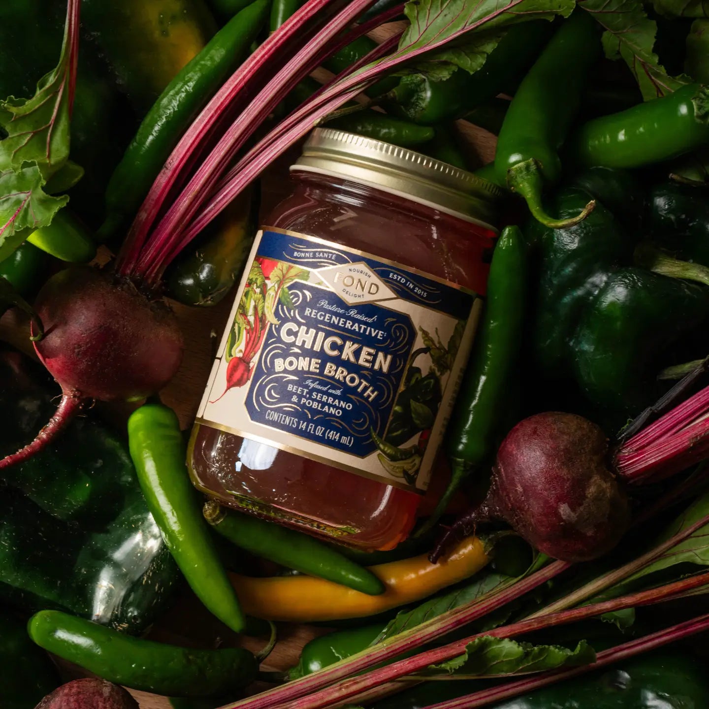 Beet & Serrano Pasture-Raised Chicken Bone Broth 14oz