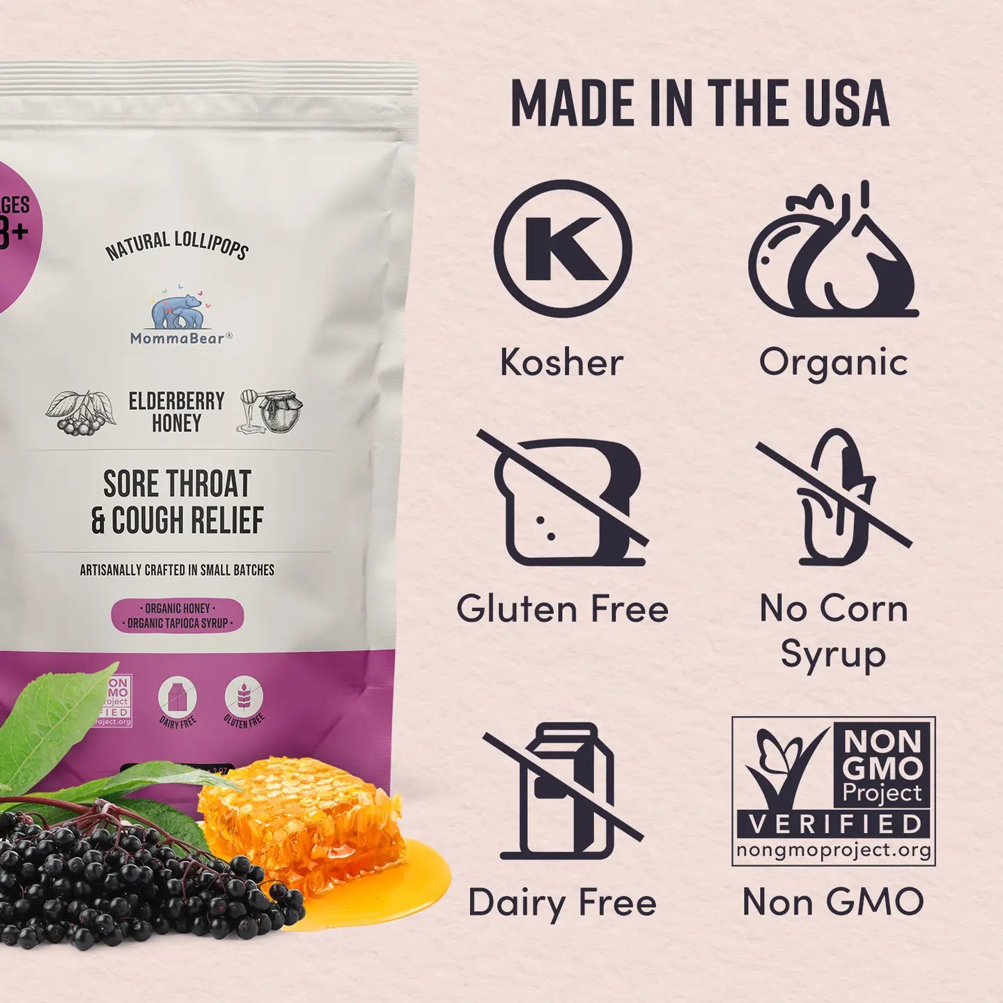 Sore Throat & Cough Aid Lollipop 10 Count