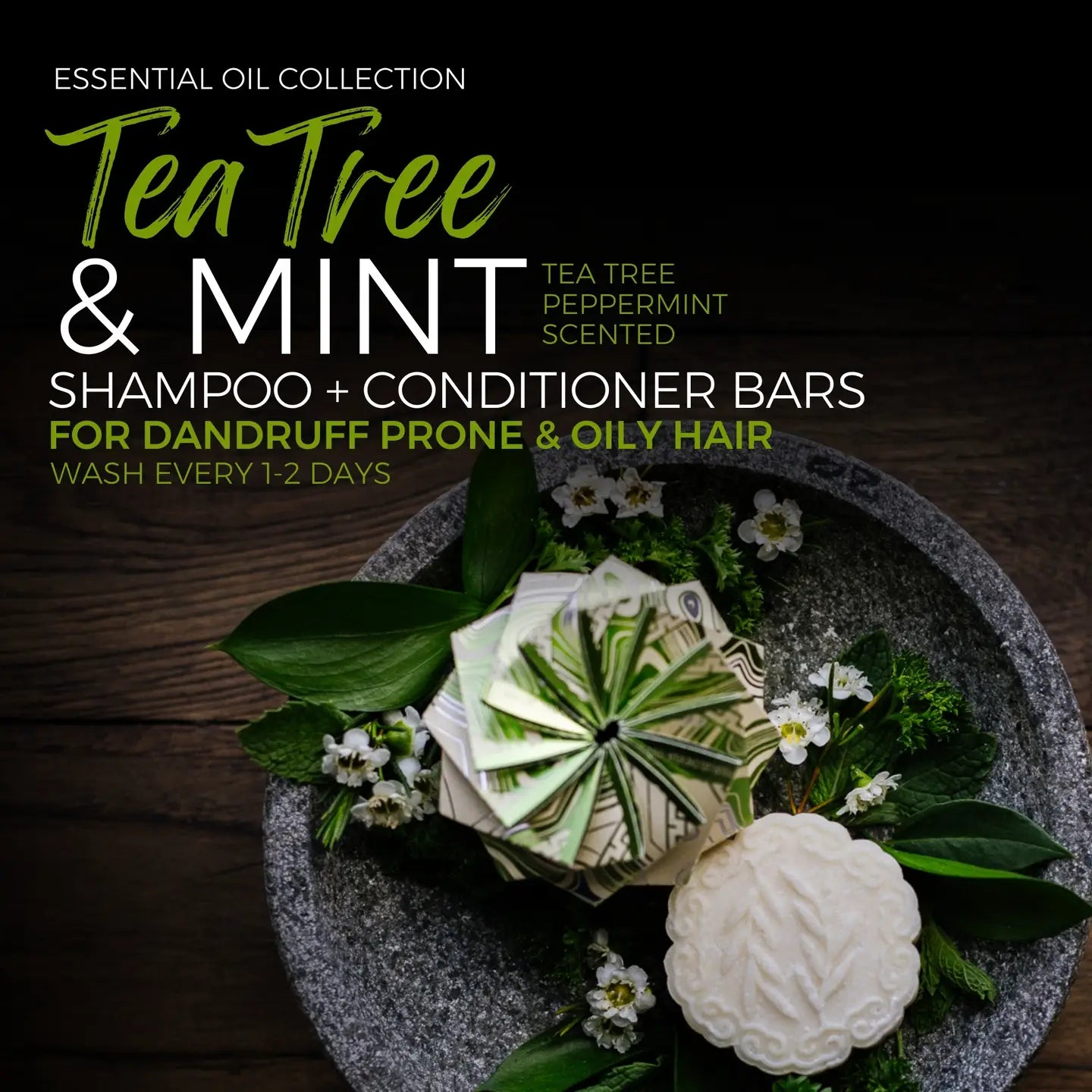 Rice Water Conditioner Bar | Tea Tree Mint Eo | All Hair