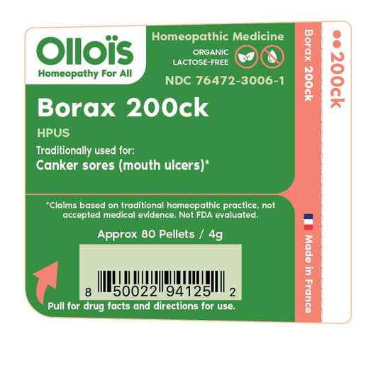 Olloïs Borax 200CK Vegan Organic Kosher, 80 Pellets