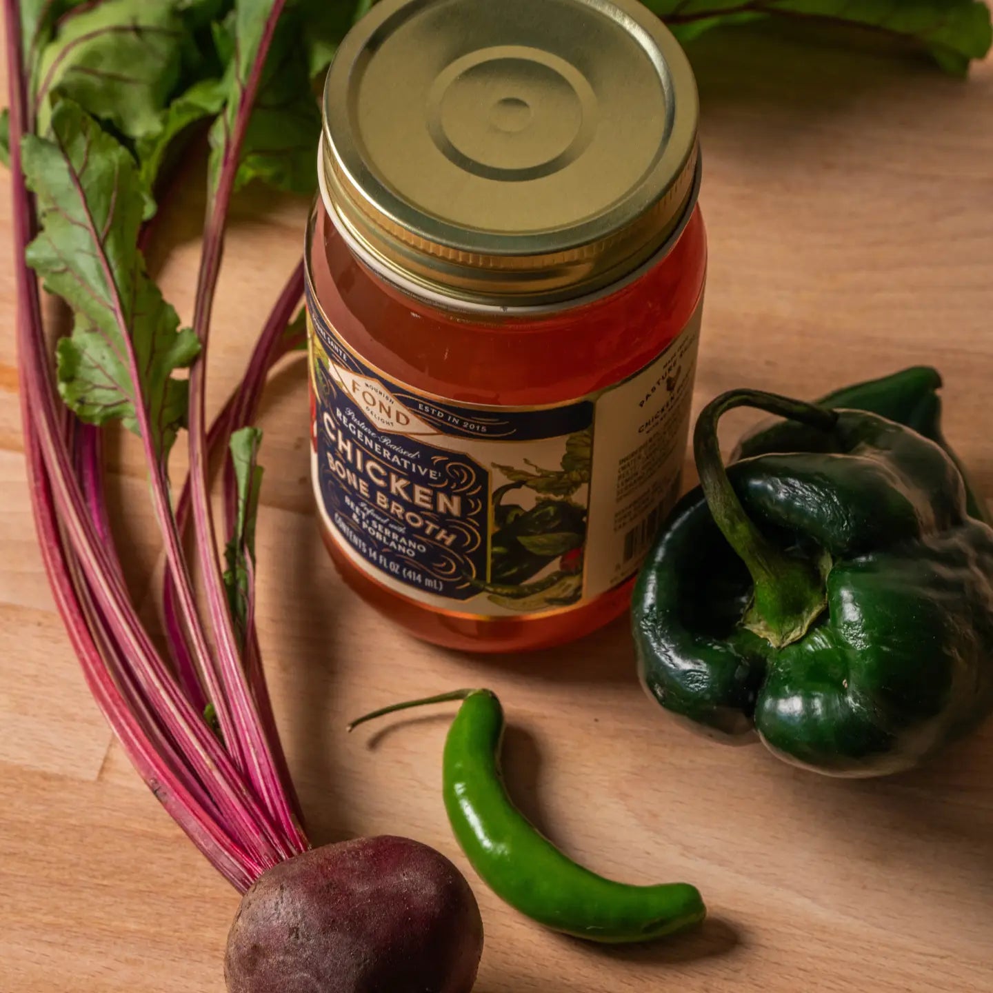 Beet & Serrano Pasture-Raised Chicken Bone Broth 14oz
