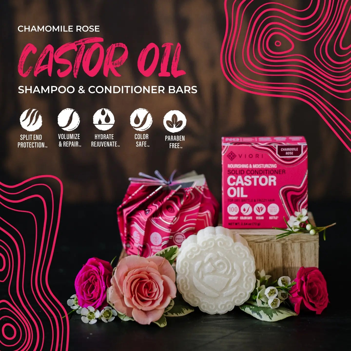 Castor Oil Conditioner Bar Ultra-Hydrating | Chamomile Rose