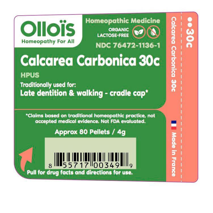 Olloïs Calcarea Carbonica 30C Lactose-Free Organic, 80 Pelts