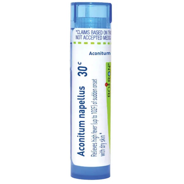 Aconitum napellus Relieves high fever (up to 102F) of sudden onset with dry skin *