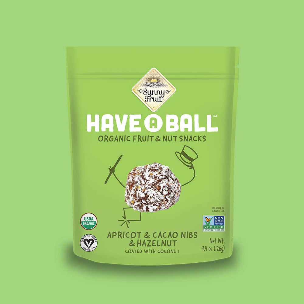 Organic Apricot Cacao Nibs & Hazelnut Balls - No Added Sugar