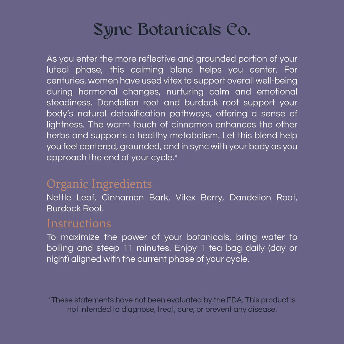 Daily Cycle Syncing Ritual - Tea Blends for every phase of your cycle.