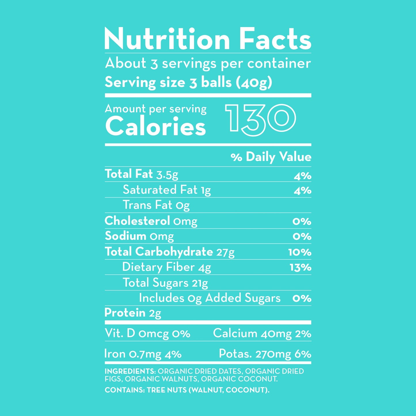 Organic Fig & Walnut Balls - No Added Sugar Fruit Nut Snack