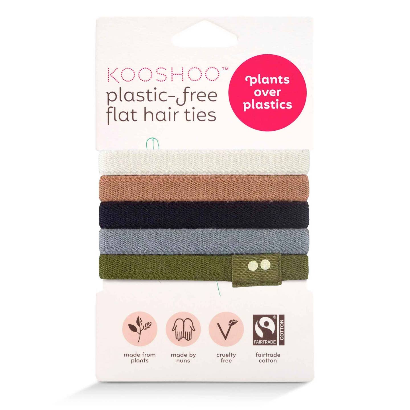 Plastic-Free Flat Hair Ties - Organic Cotton