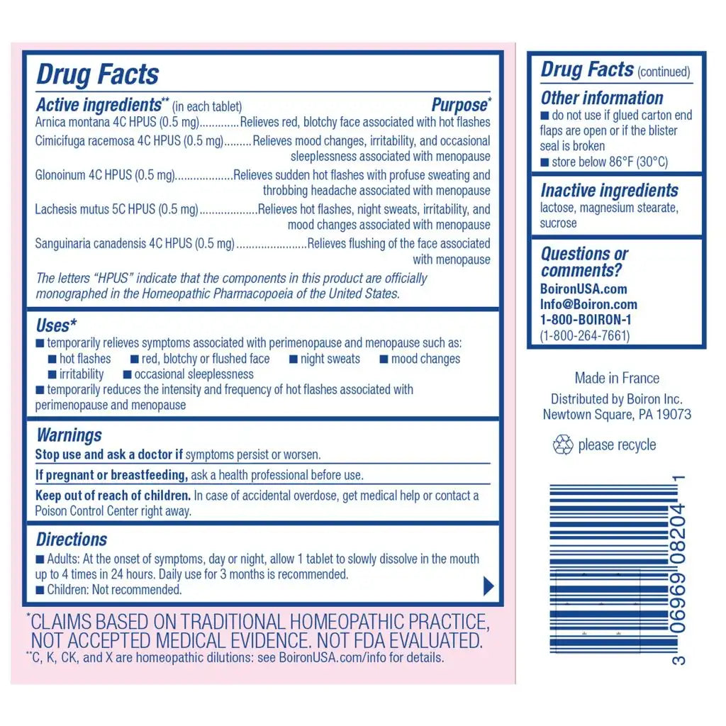 Cyclease® Menopause Tablets Hot Flashes • Night Sweats • Mood Changes*