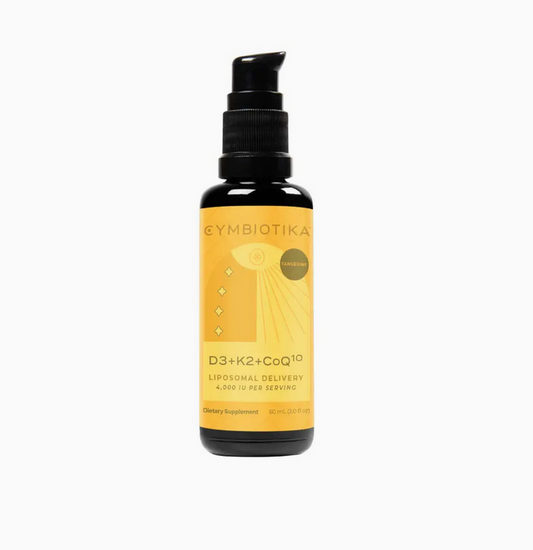 Gymbiotika supplement bottle with yellow label on a white background