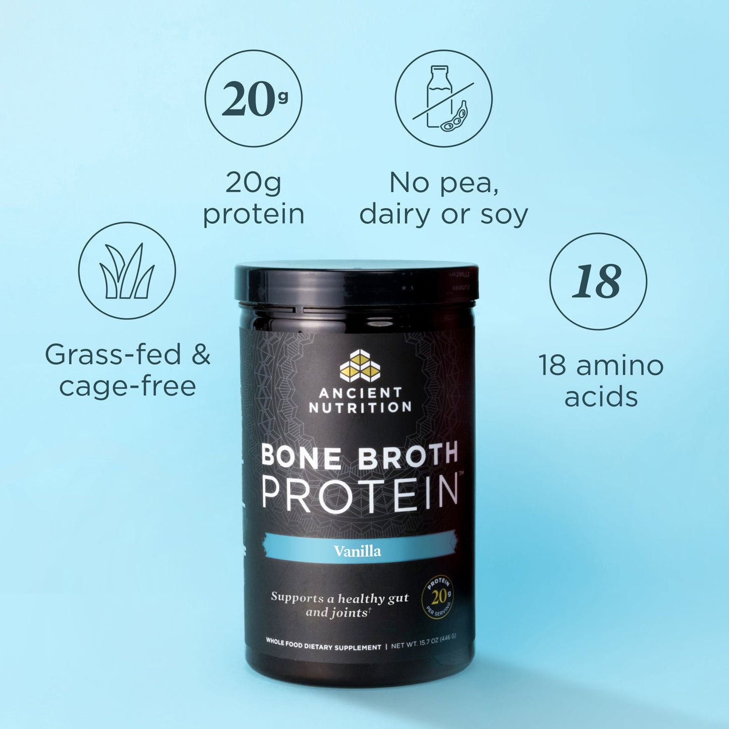 Bone Broth Collagen Protein | Vanilla | 20g Protein