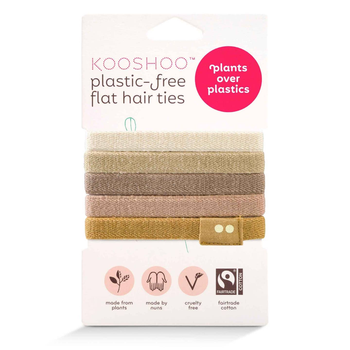 Plastic-Free Flat Hair Ties - Organic Cotton