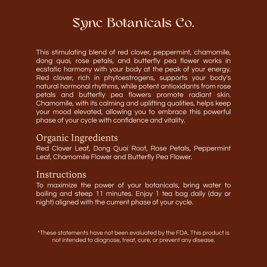 Daily Cycle Syncing Ritual - Tea Blends for every phase of your cycle.