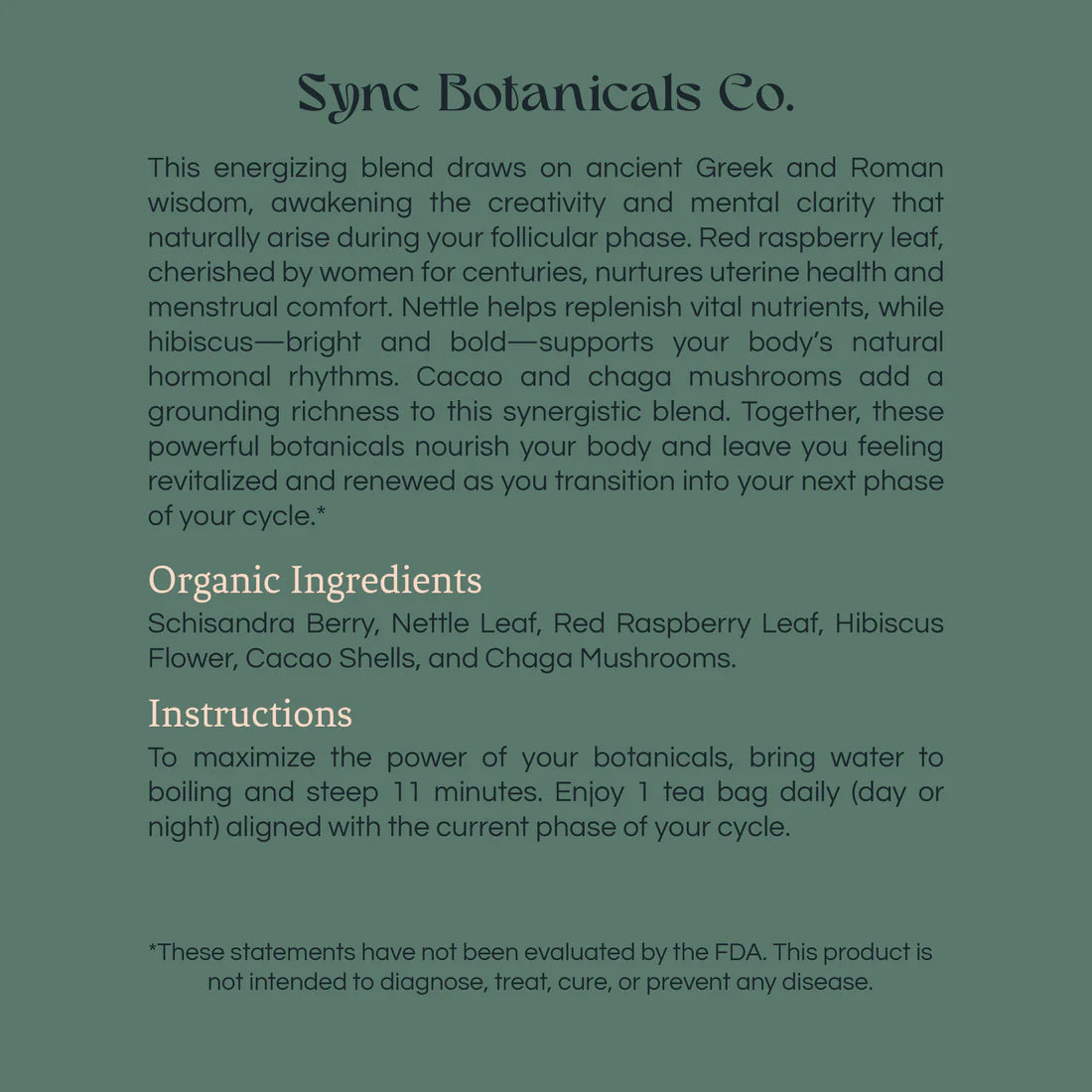 Daily Cycle Syncing Ritual - Tea Blends for every phase of your cycle.