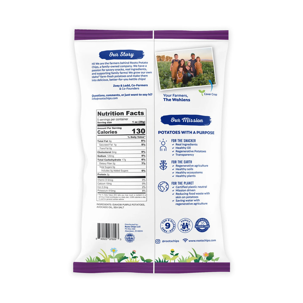 Purple Sea Salt Kettle Cooked Potato Chips – Regenerative Idaho Potatoes – Avocado Oil Crunch