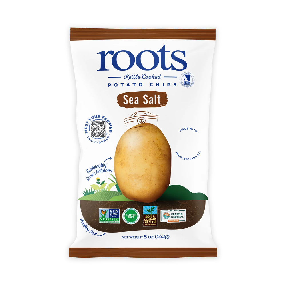 Sea Salt Kettle Cooked Potato Chips – Classic, Crispy Flavor – Regenerative Idaho Potatoes Cooked in 100% Avocado Oil