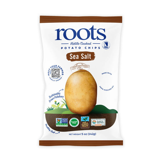 Sea Salt Kettle Cooked Potato Chips – Classic, Crispy Flavor – Regenerative Idaho Potatoes Cooked in 100% Avocado Oil