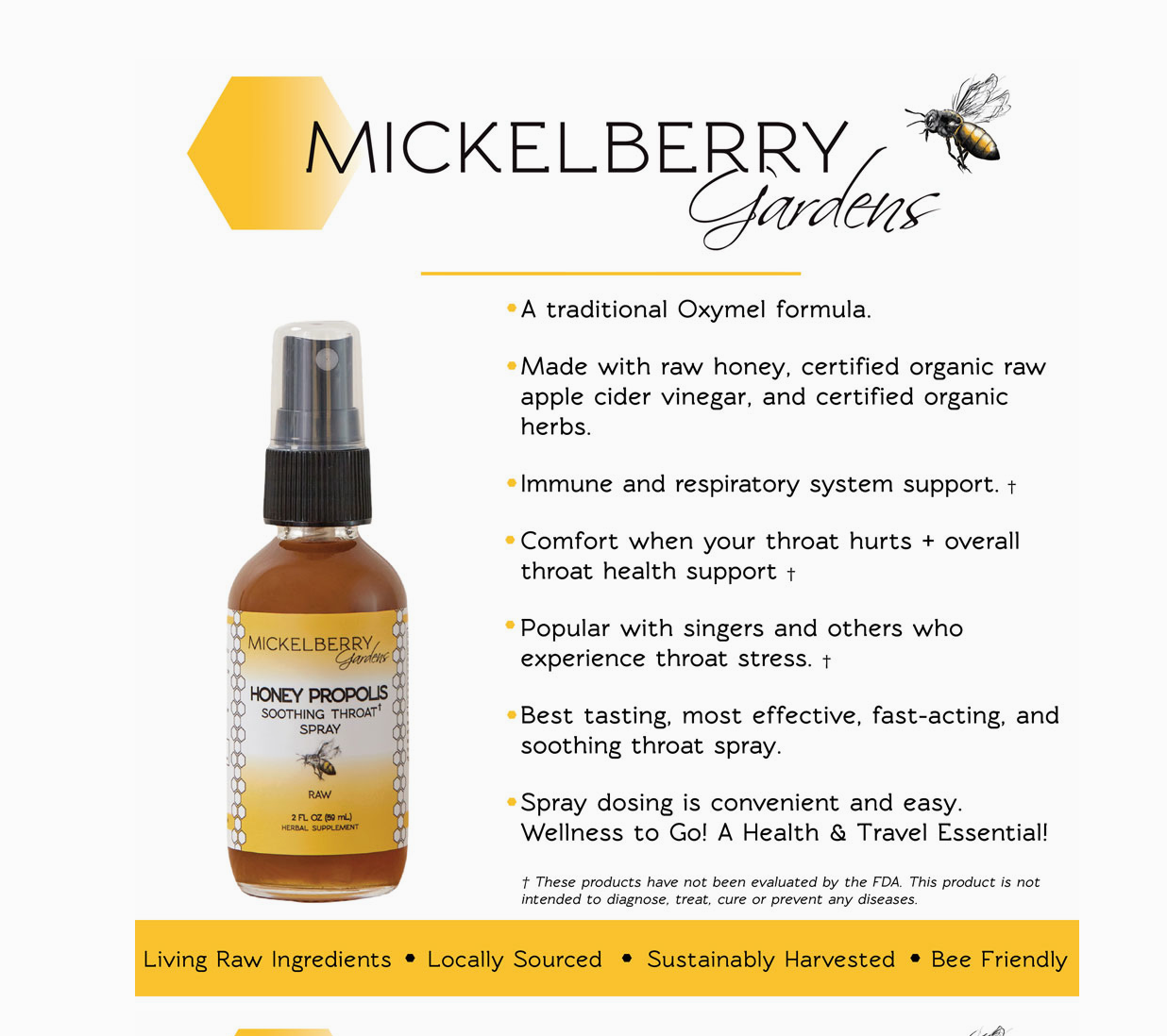 Honey Propolis Soothing Throat Spray - Organic