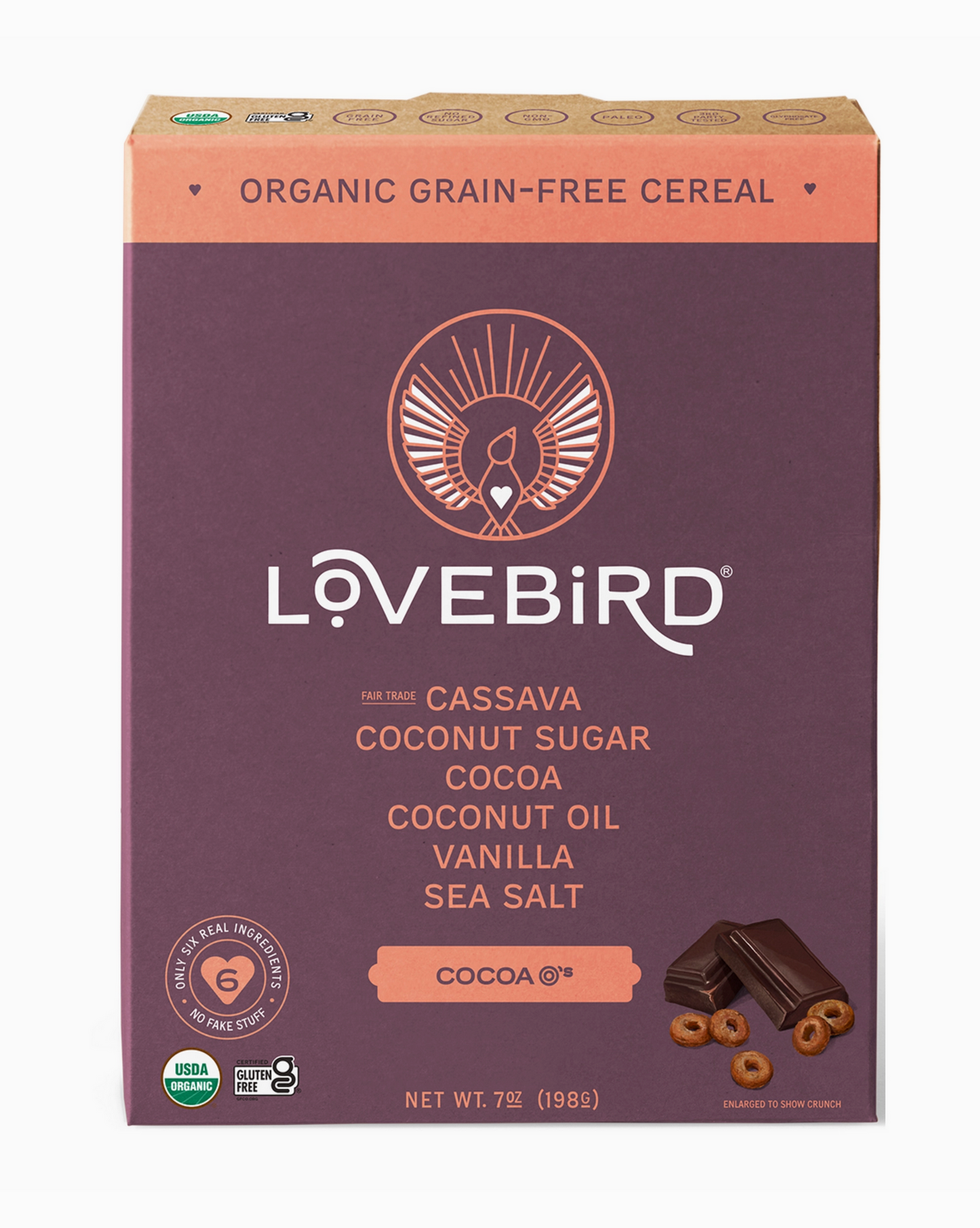 Cereales de cacao para agapornis