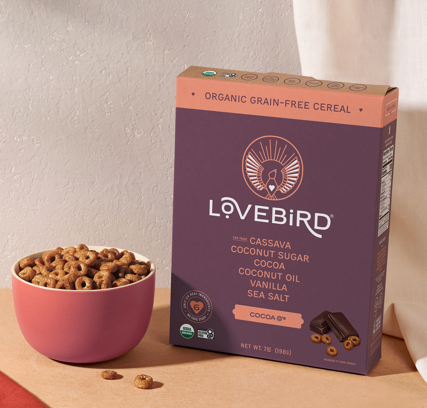 Cereales de cacao para agapornis