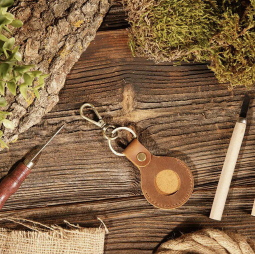 Leather | Leather Airtag Keychain