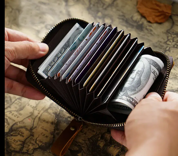 Credit Card Holder For Men Women, Geniune Leather Wallet