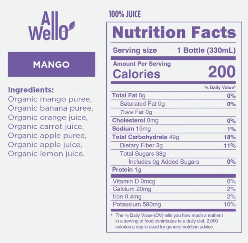 Organic Cold-Pressed Juice - Mango Power